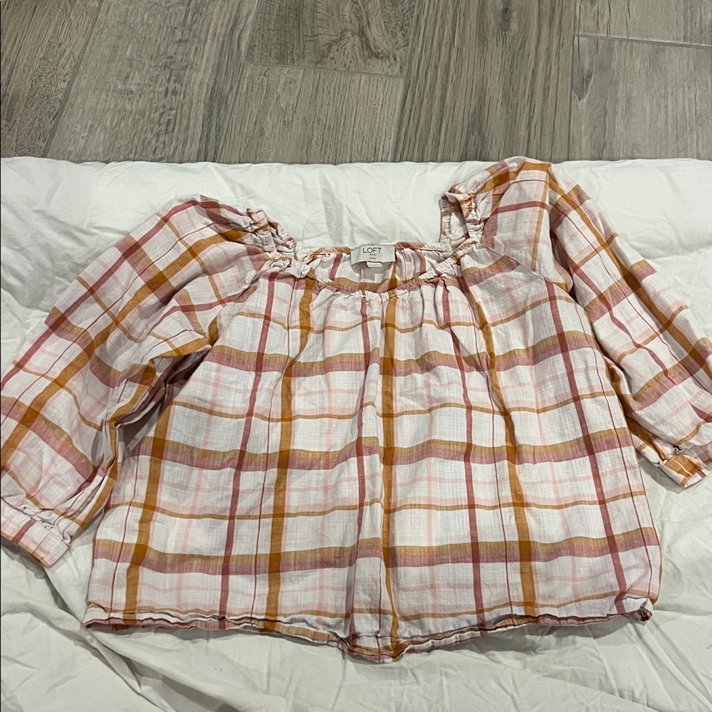 LOFT Multicolor Plaid Top